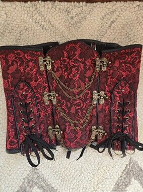 BS Lingerie Red Steampunk Corset Large